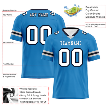 Custom Blue White Classic Style Personalized Authentic Football Jersey FBJ02-bd0a700c