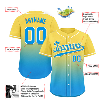 Custom Yellow Blue Fade Fashion Personalized Authentic Baseball Jersey BSBJ01-D0a70fc