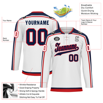 Custom White Personalized Hockey Jersey HCKJ01-D0a70fa