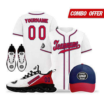 Custom White And Red Jersey Maxsoul Shoes And Hat Combo Offer Personalized,ZH-24020091