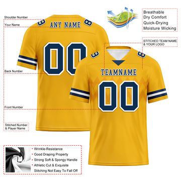 Custom Yellow Sleeve Stripes Black Personalized Authentic Football Jersey FBJ02-bc0f0d7
