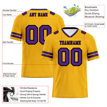 Custom Yellow Sleeve Stripes Purple Personalized Authentic Football Jersey FBJ02-bc0f08f